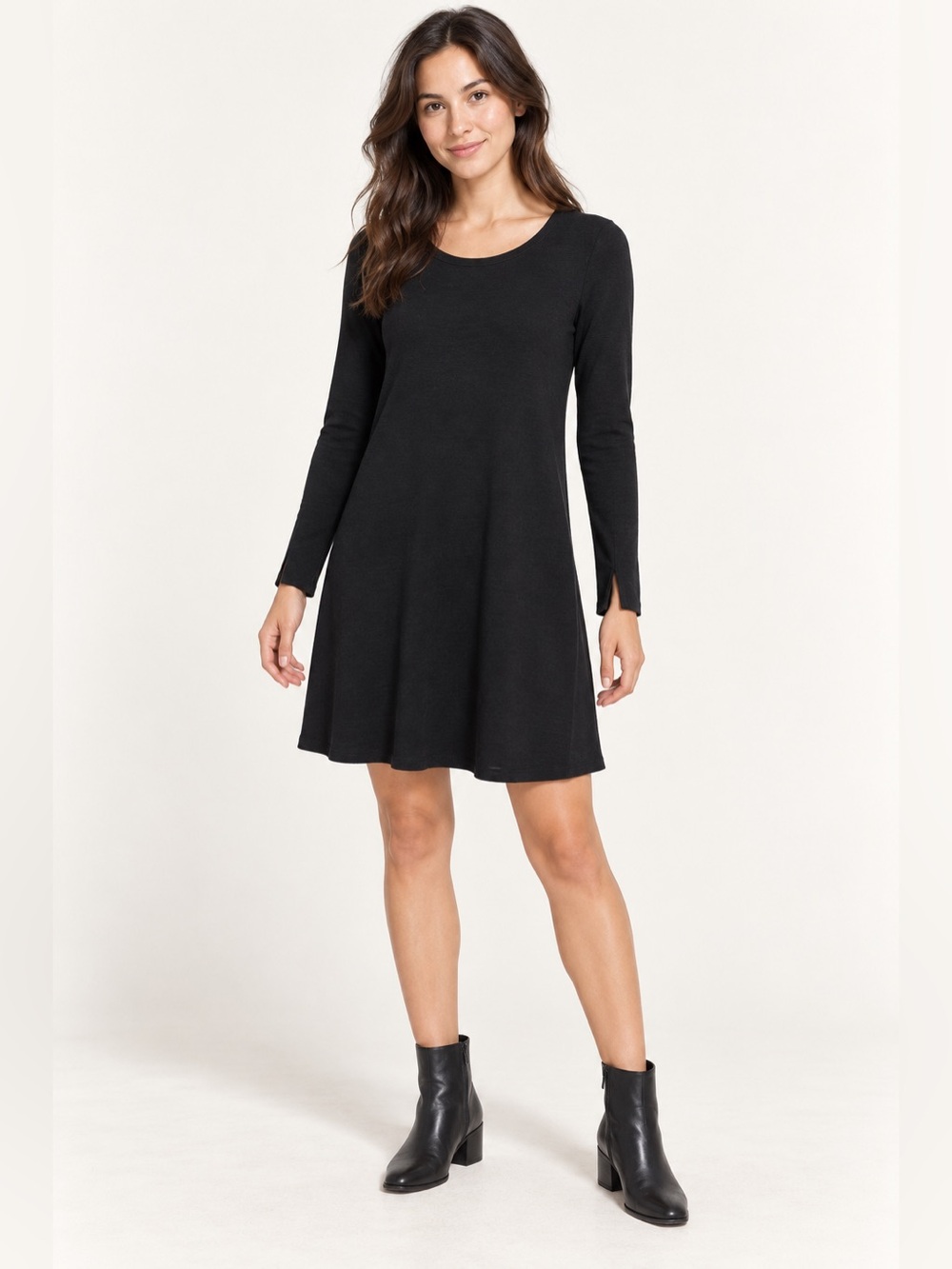 GAP Black Long-Sleeve A-Line Dress47 % Rayon size XS